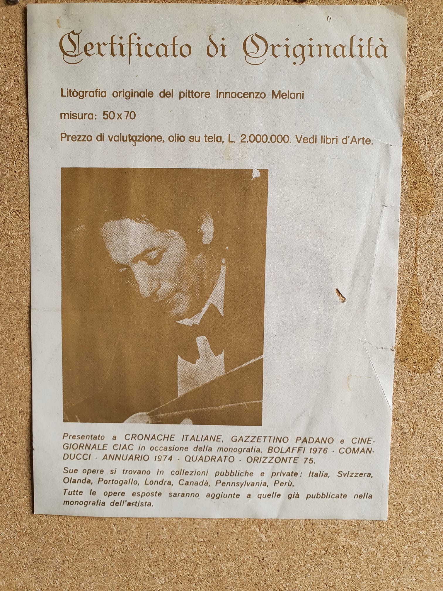 Innocenzo Melani - Ricordi