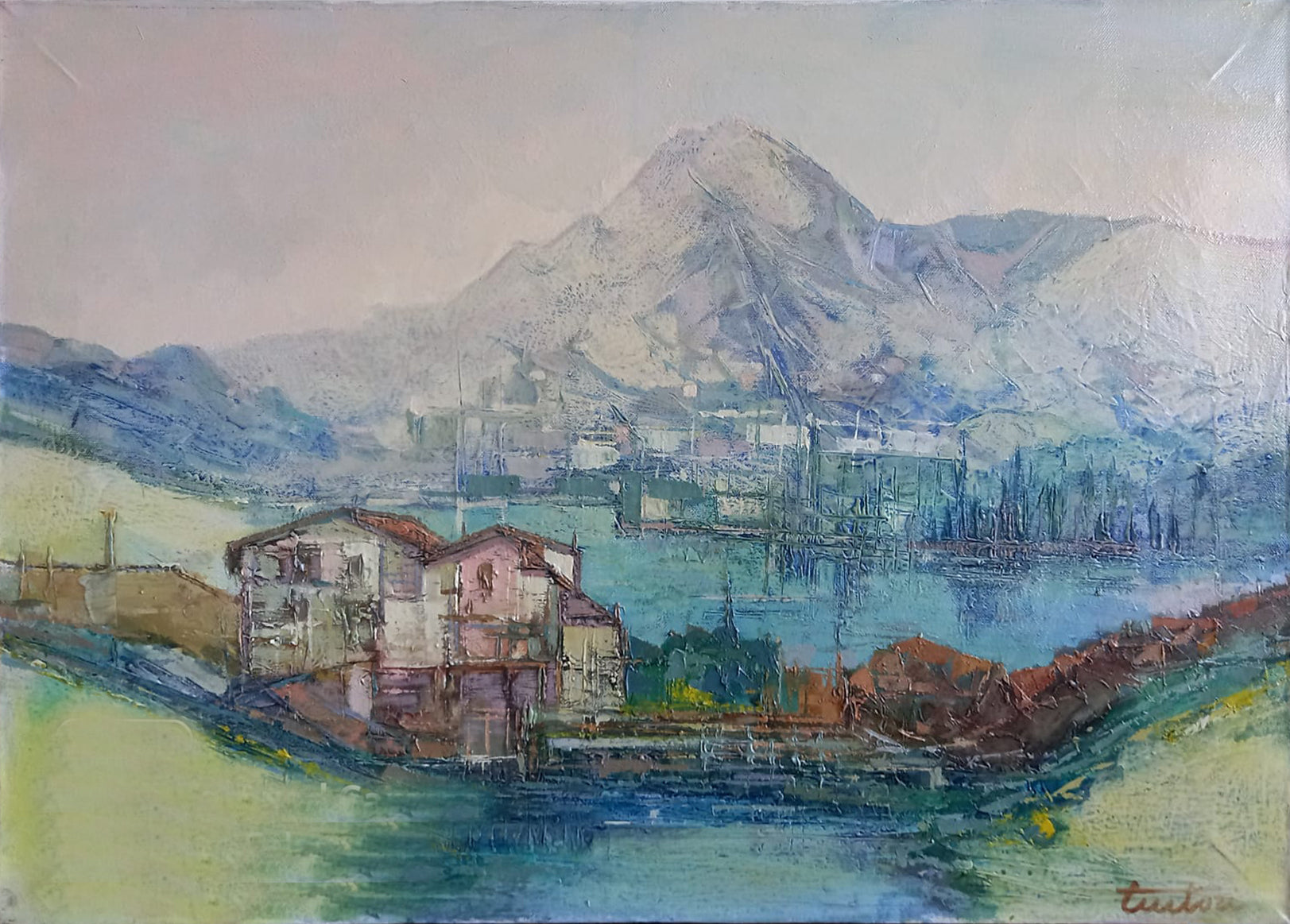 Bruno Tintori - Paesaggio sul lago