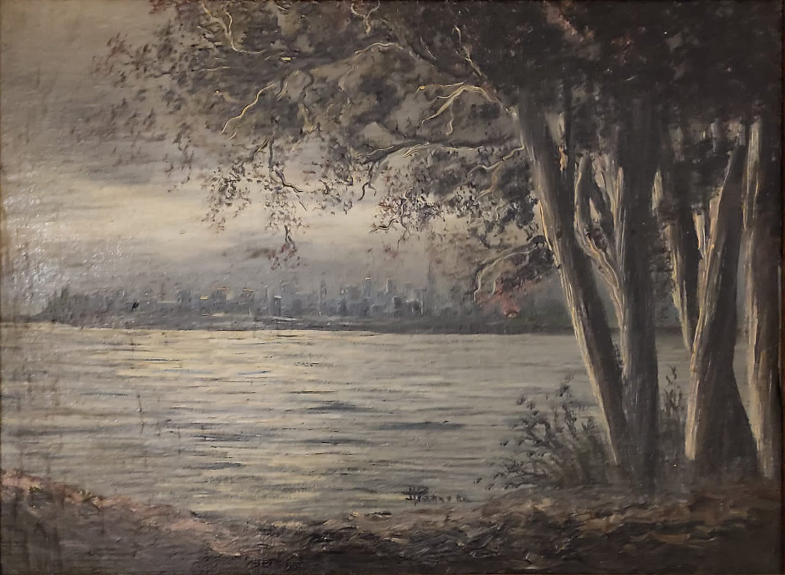 Agostino Pannone - Lago con alberi