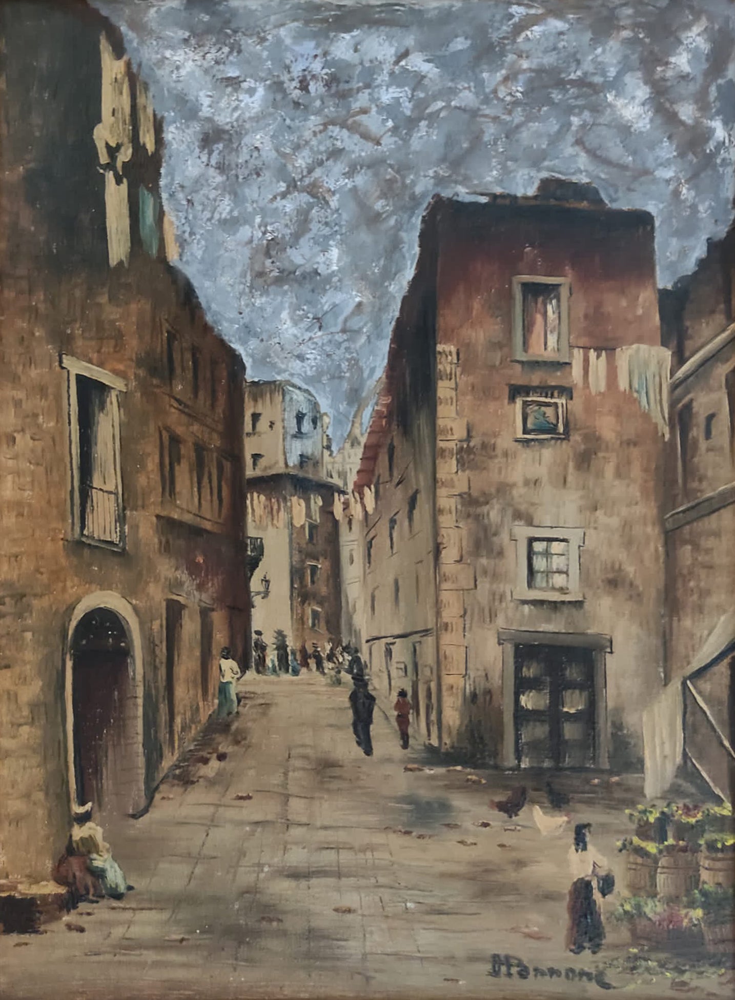 Agostino Pannone - Scorcio di paese antico