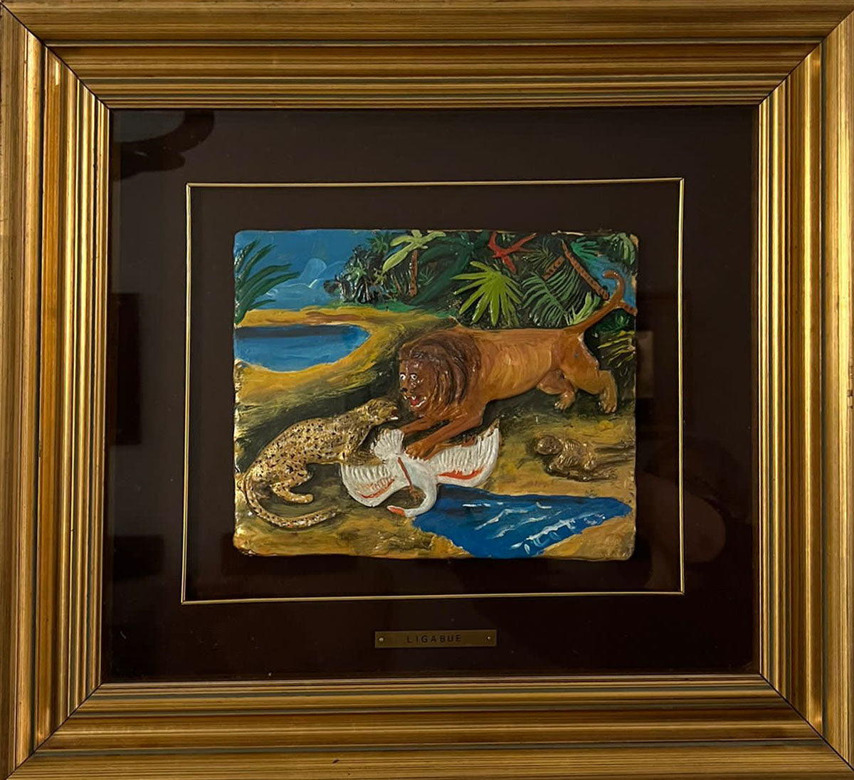 Antonio Ligabue - Leone che lotta con leopardo