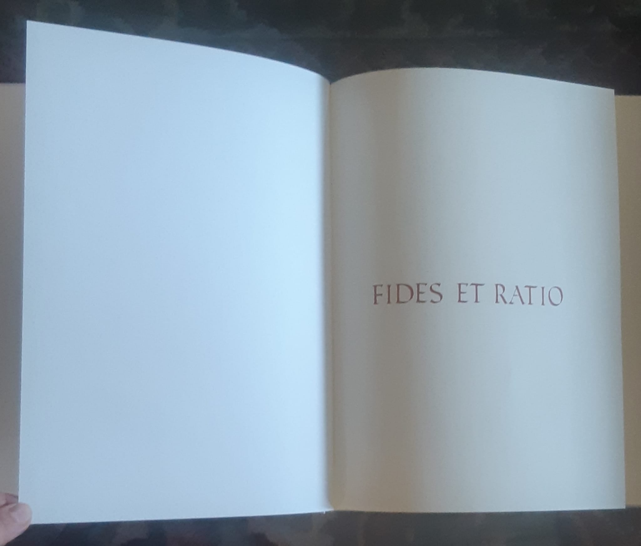Fresco de Elvio Marchionni y volumen "Fides et Ratio" del señor Art'è