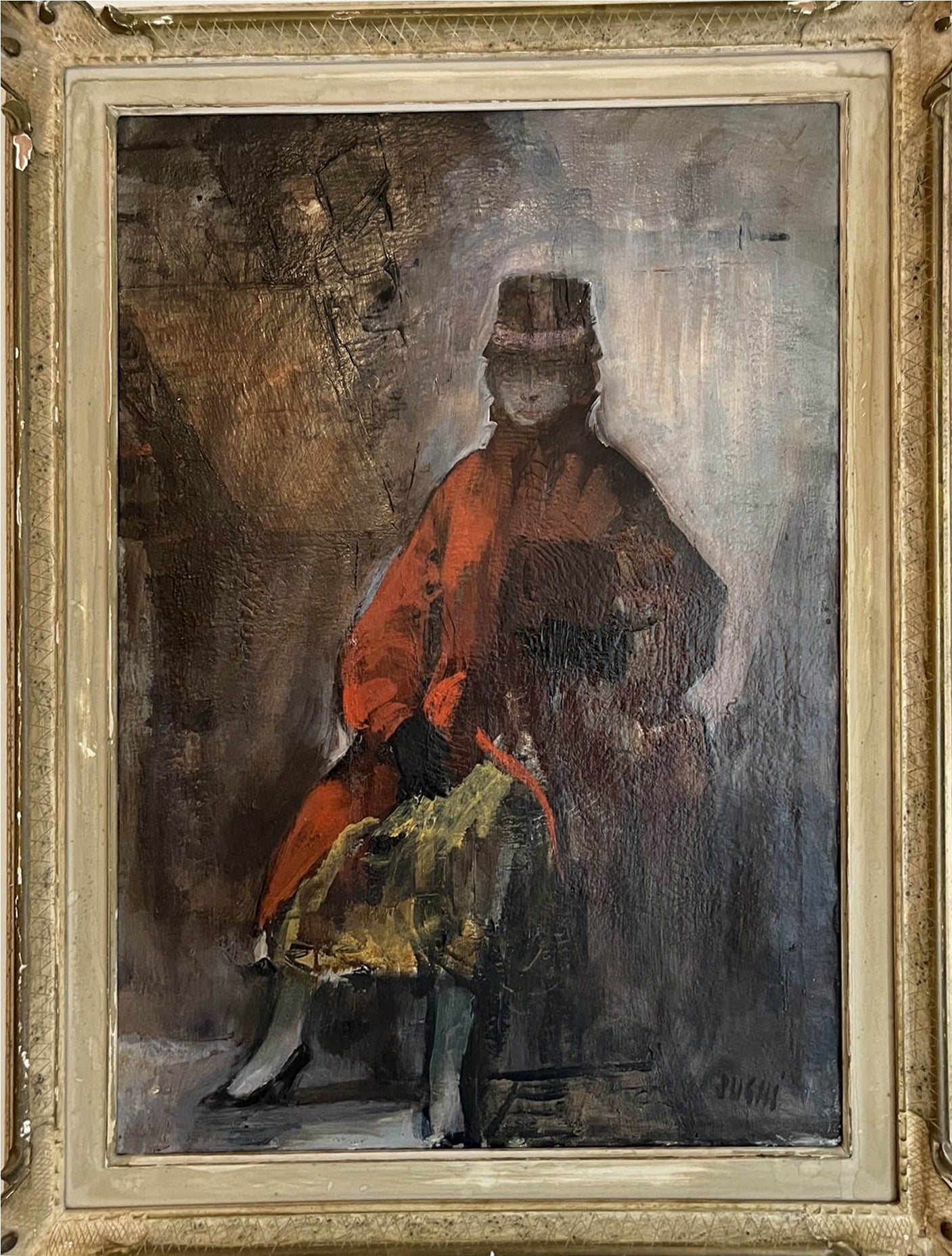Alberto Sughi - Figura con cappotto rosso