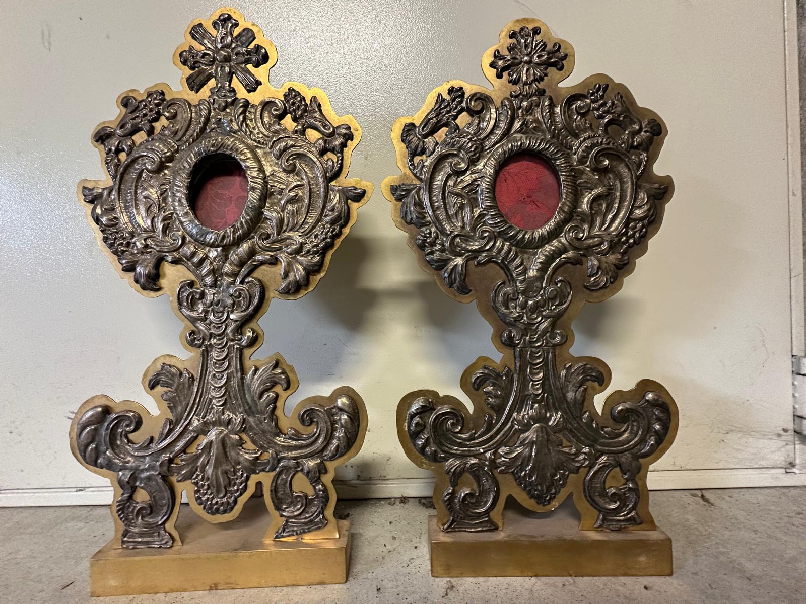 Pair of silver reliquaries