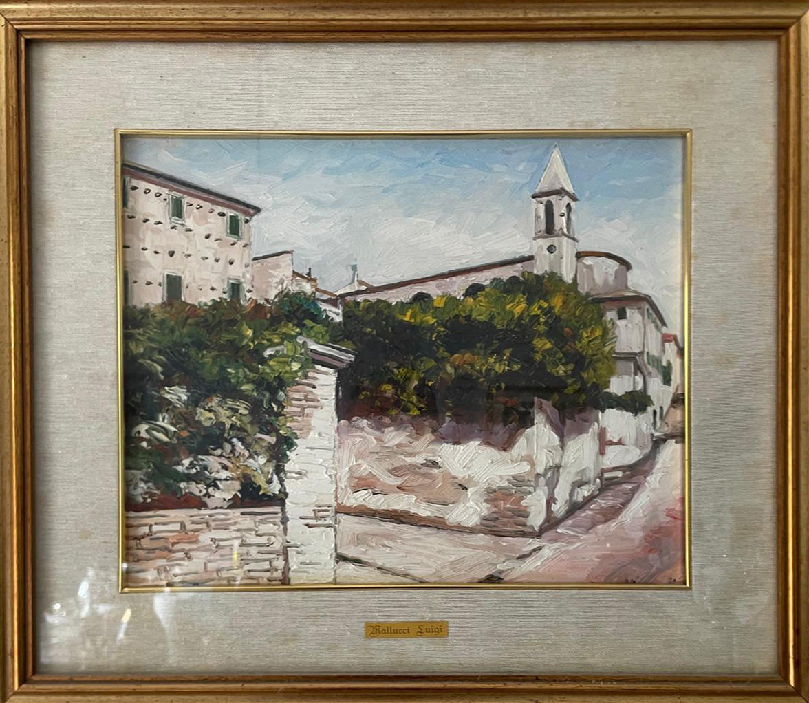 Luigi Mallucci - Senza titolo (Scorcio con campanile)