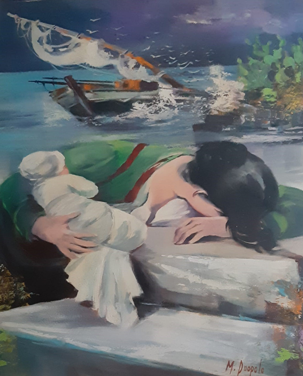 Mario Puopolo - Senza Titolo (madre con bambino)