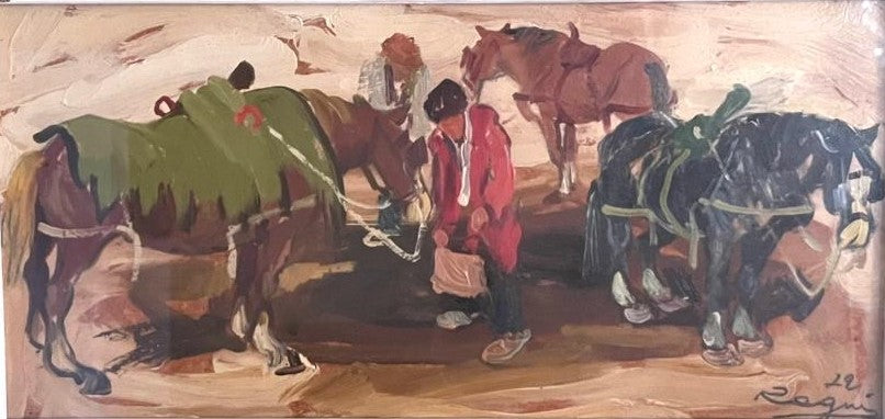 Basso Ragni - Senza titolo (cavalli abbeverati )