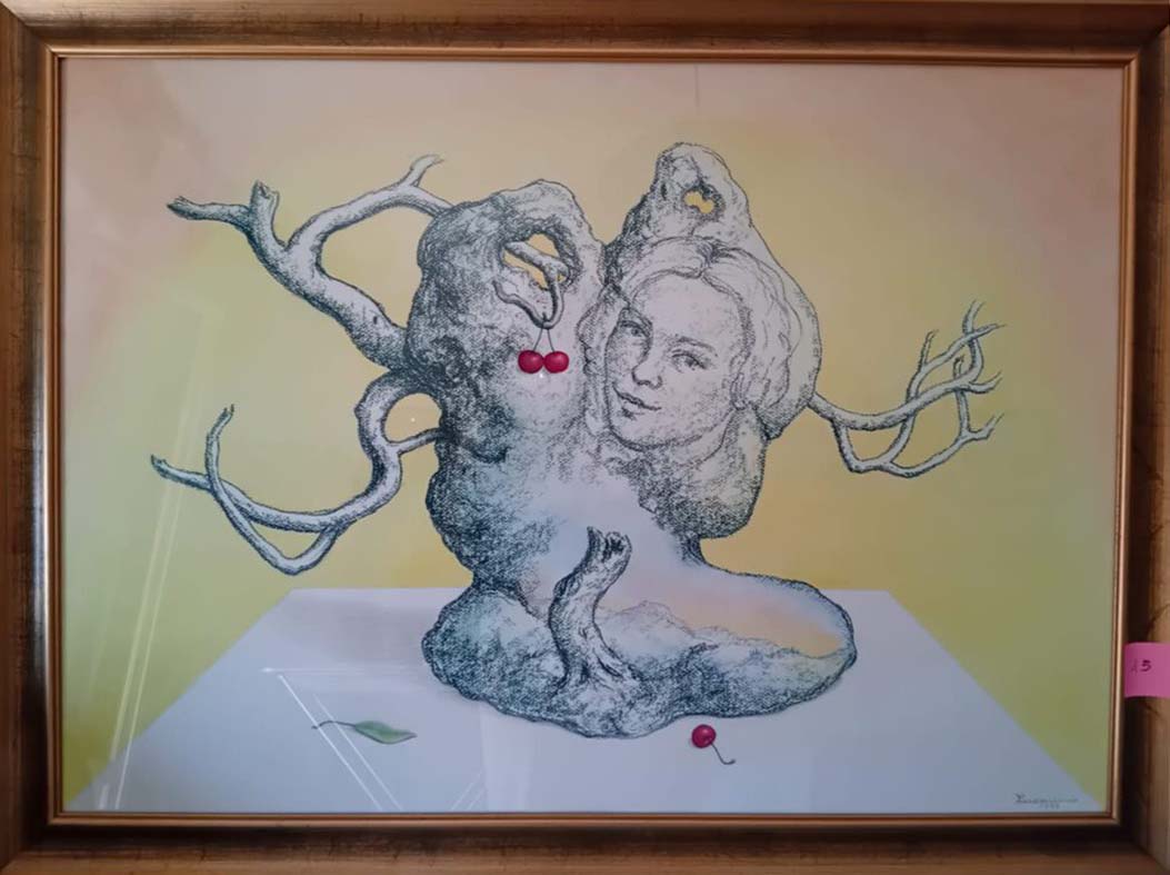 Natura in movimento con nudo, olio su tela di Antonio Zambrella