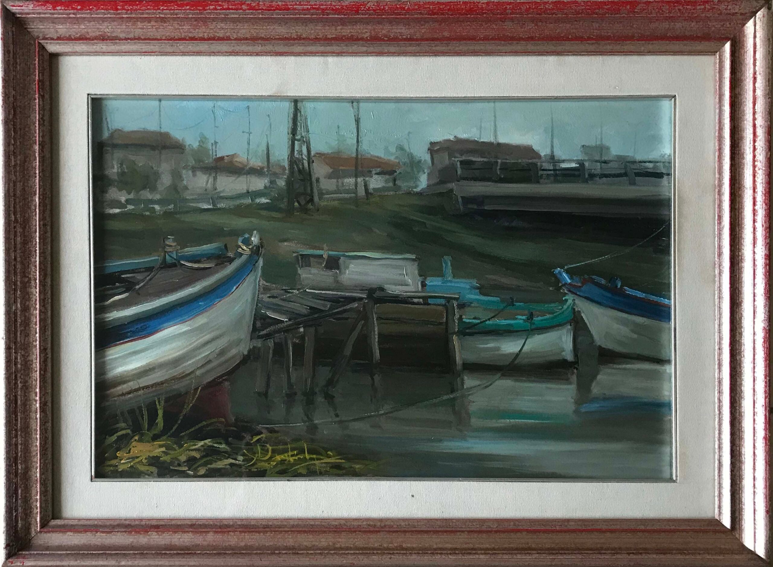 Aurelio Barbalonga - Barche sul fiume