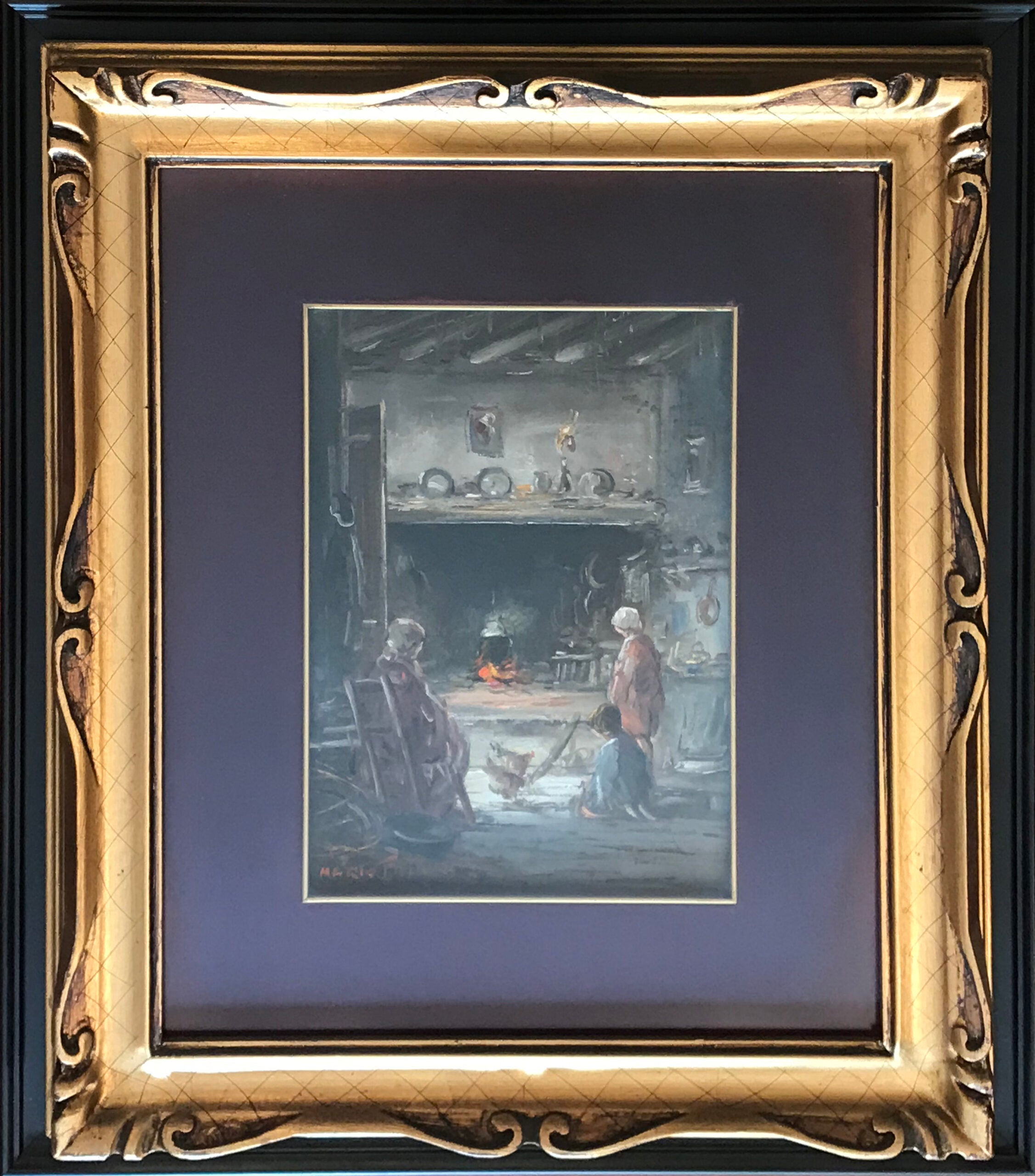 Mario Fattori - Interior de una granja