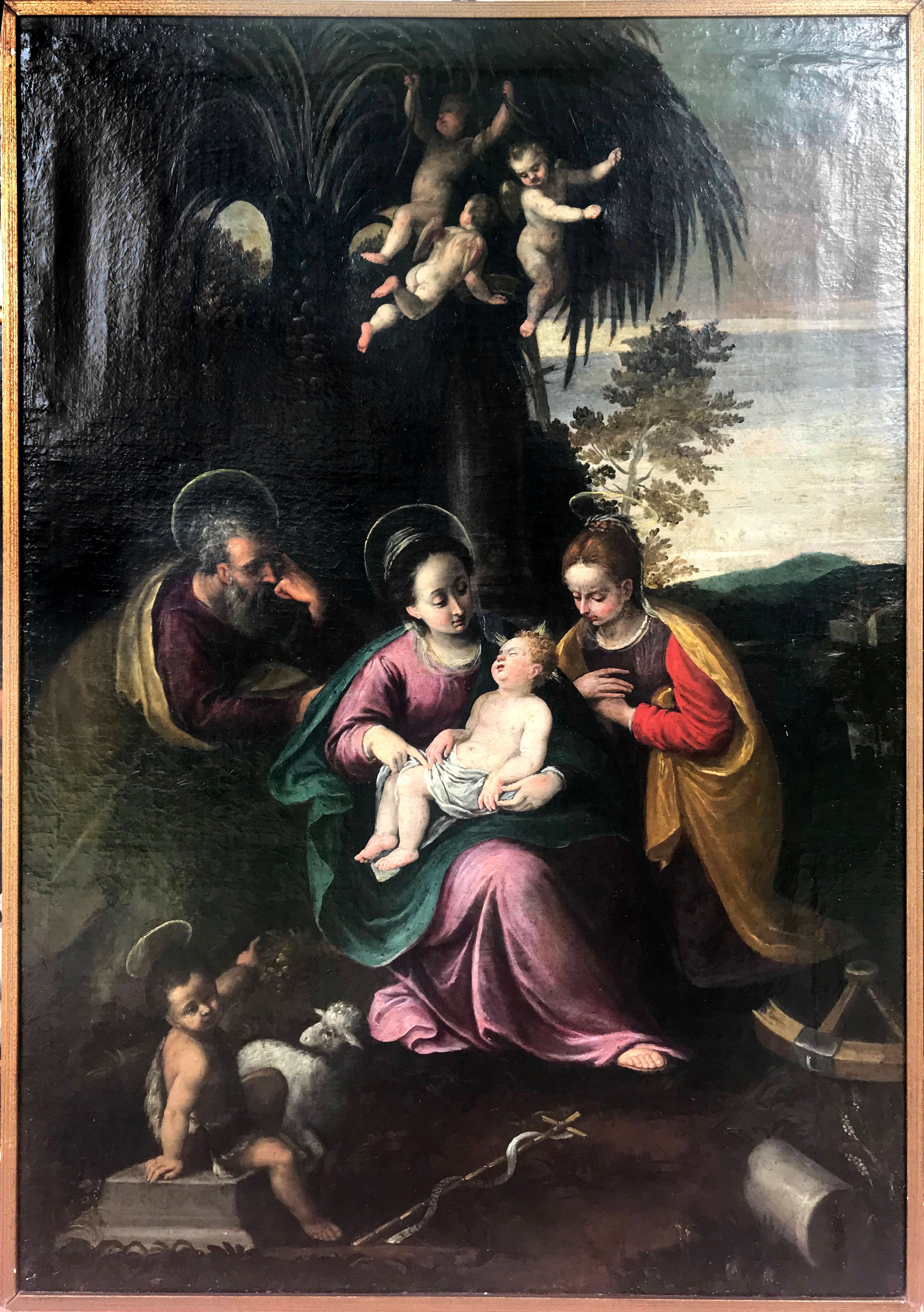 Attribuita Ludovico Carracci - Fuga dall'Egitto di Santa Caterina