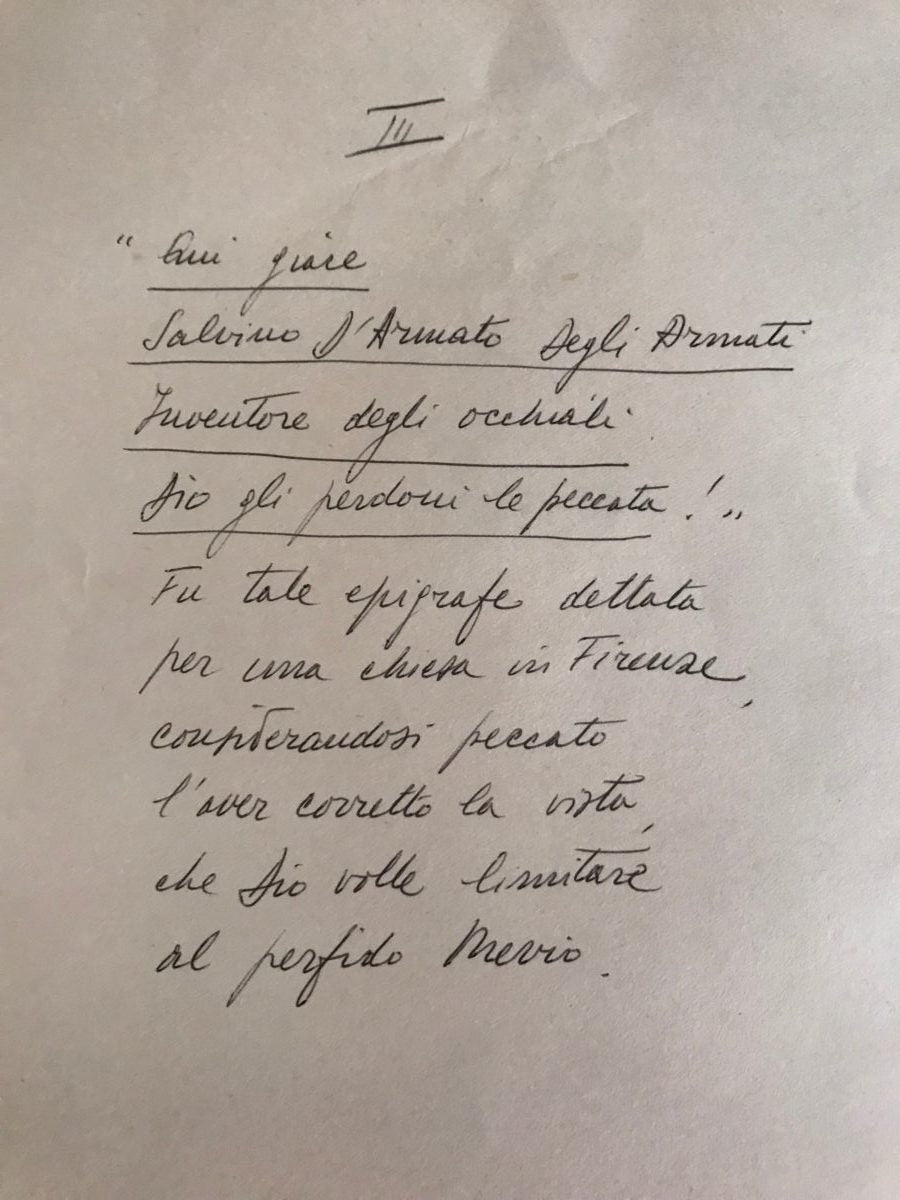 Domenico Purificato - Manoscritto dell'opera Il moralista - Epigrammi