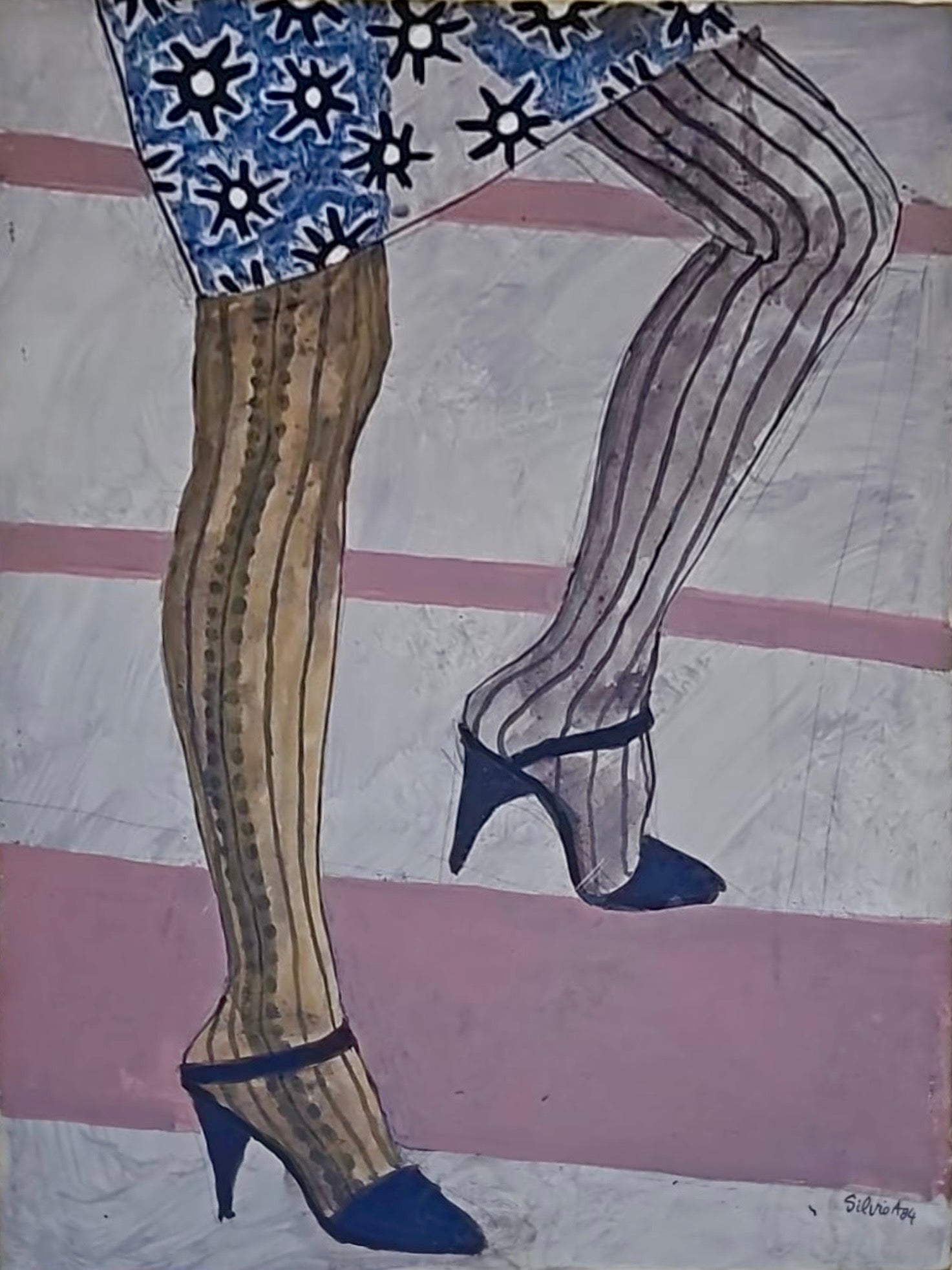 Senza titolo (gambe) di Silvio Alessandri, tecniche miste, 1984
