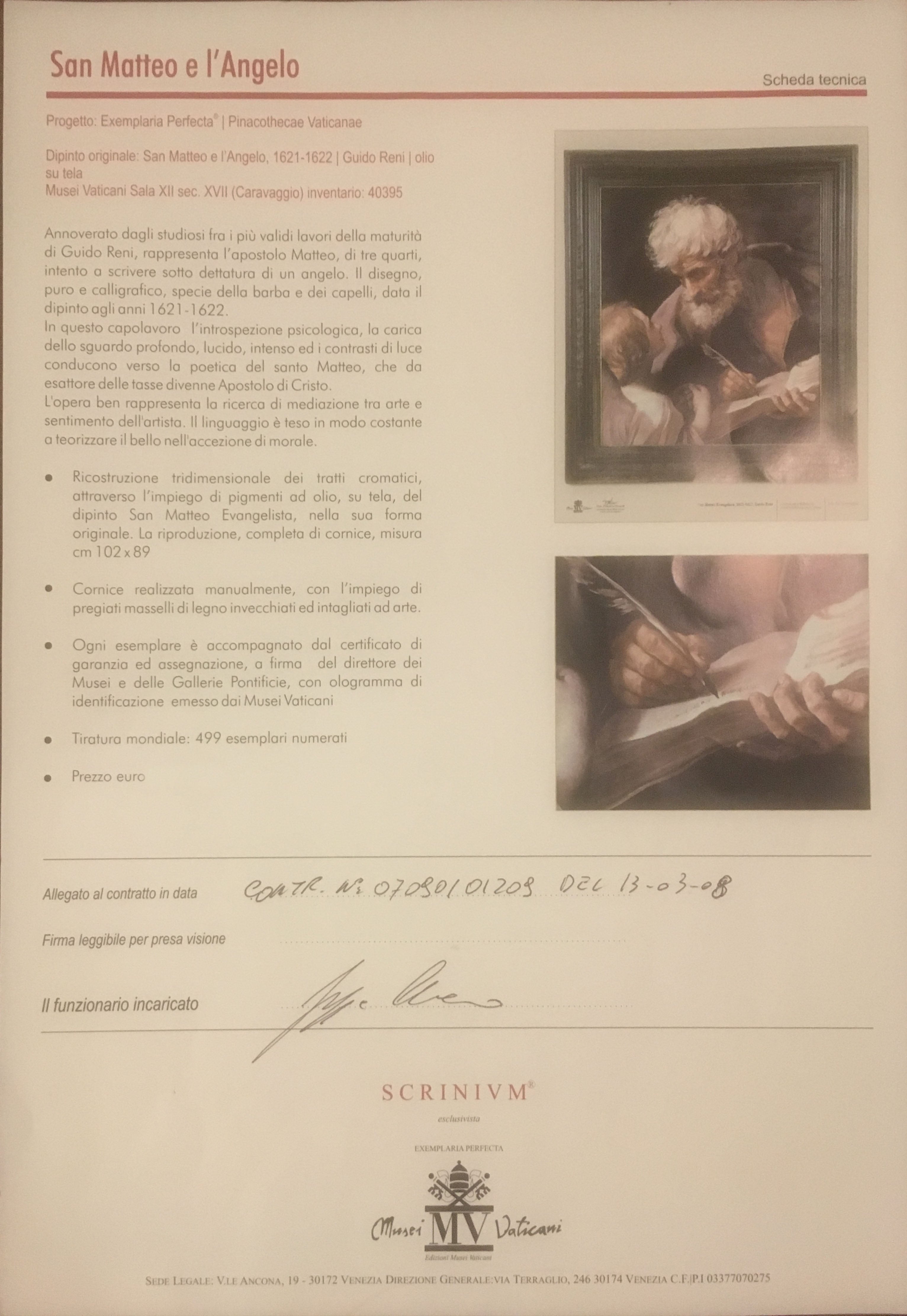 Riproduzione da Guido Reni - San Matteo e l'Angelo