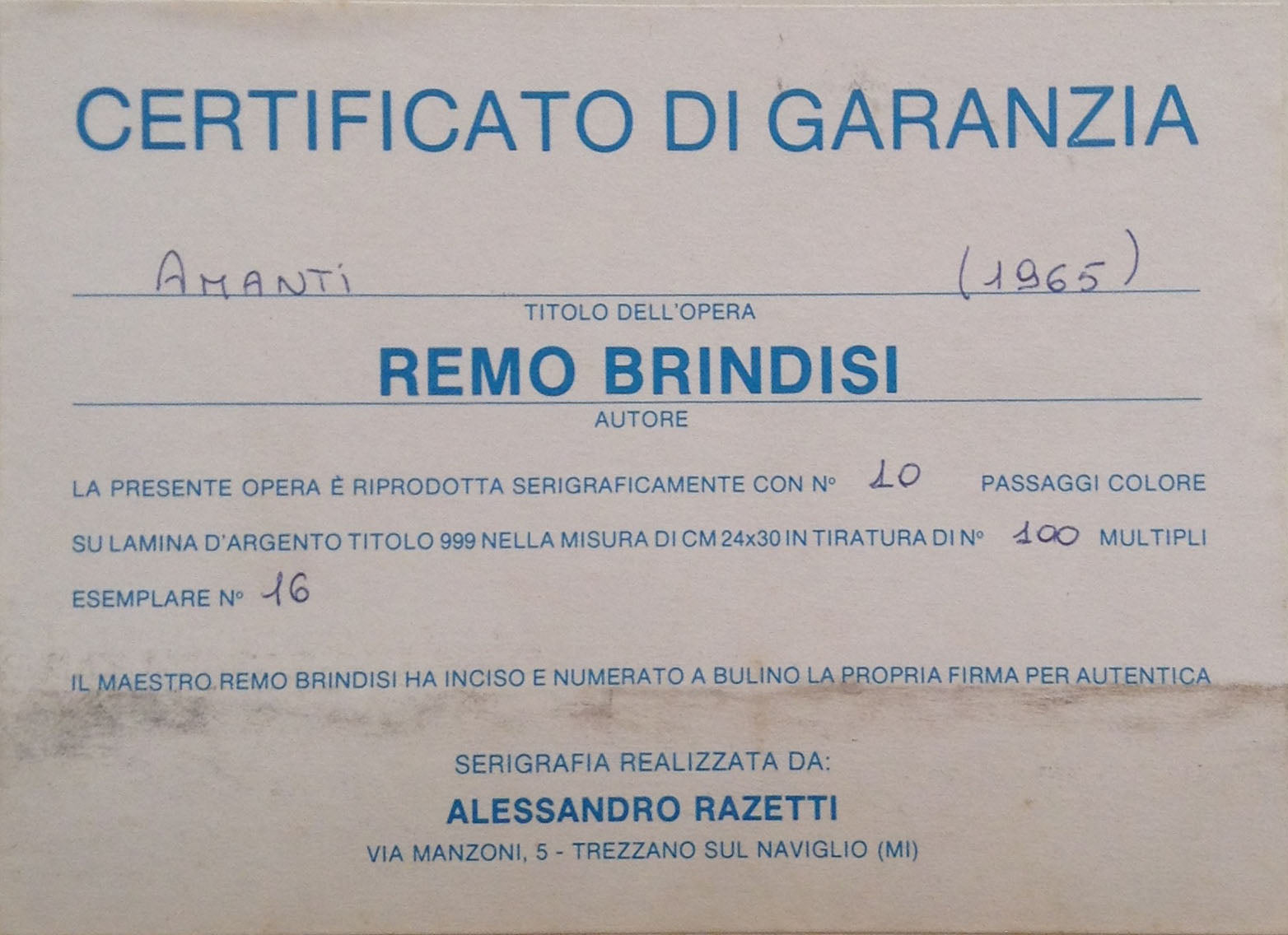 Remo Brindisi - Amanti