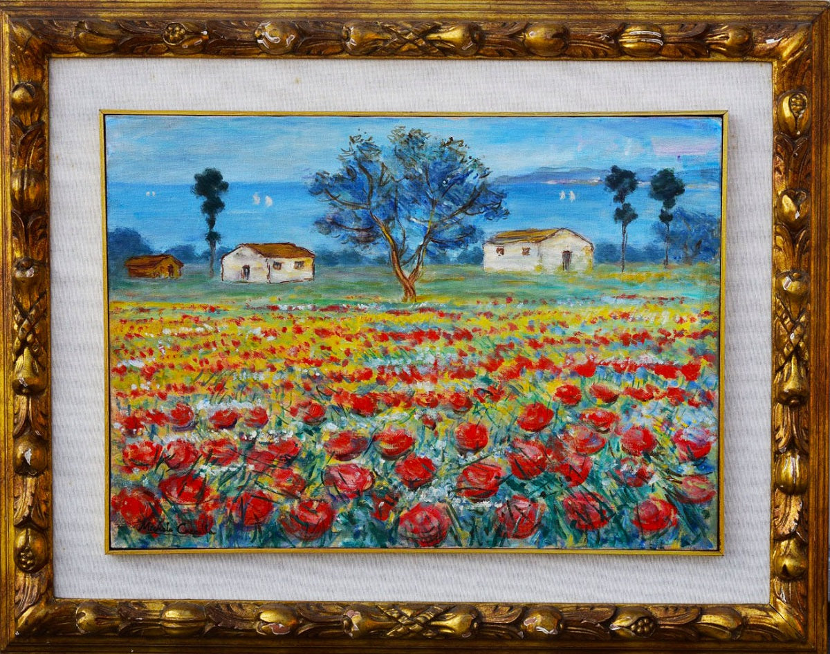 Michele Cascella - Campo de amapolas