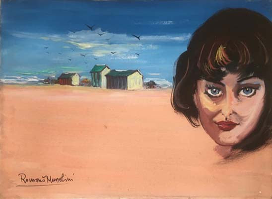 Volto di donna - Olio su tela - Romano Mussolini