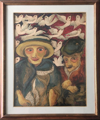 Beppe Serafini - Mother and Child Among the Birds