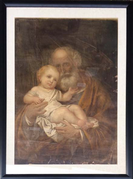 Copia del dipinto Giuseppe con il bambino di Guercino - Grafica d'arte - Anonimo