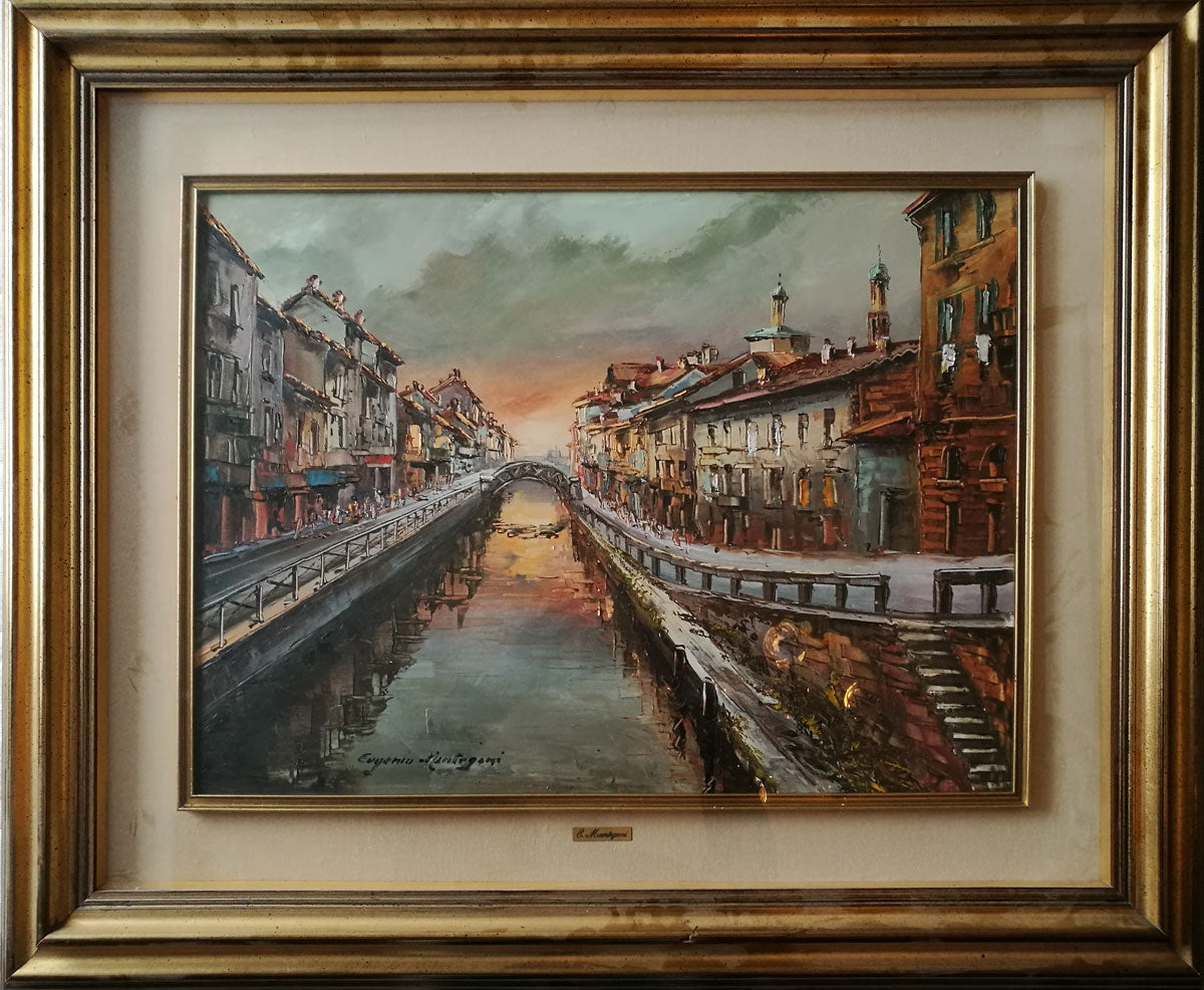 Eugenio Mantegani - Via Visconti di Modrone da sotto il ponte delle sirenette