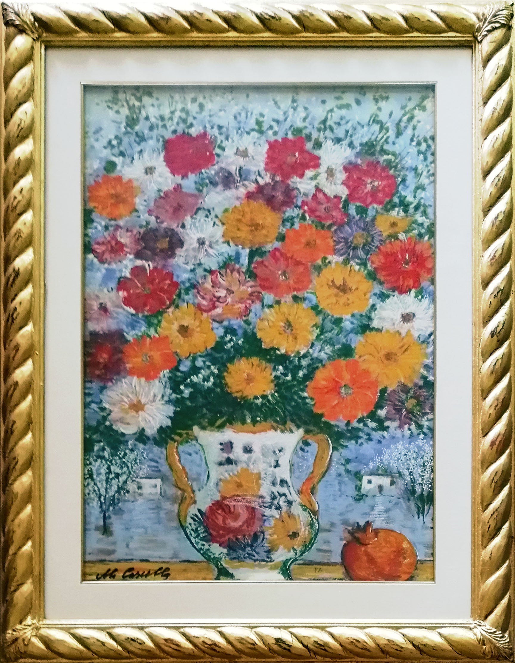 Michele Cascella - Fiori e melograno