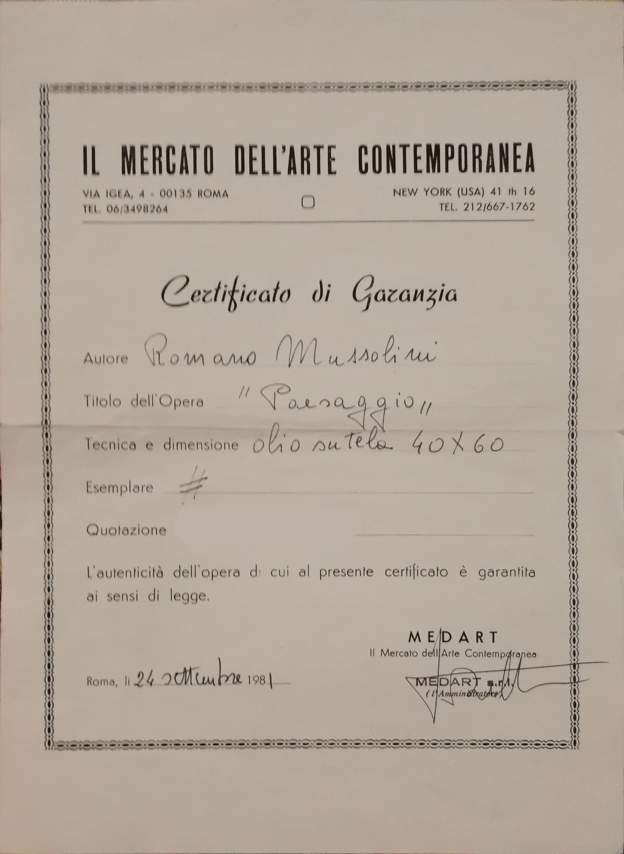 Romano Mussolini - Paesaggio