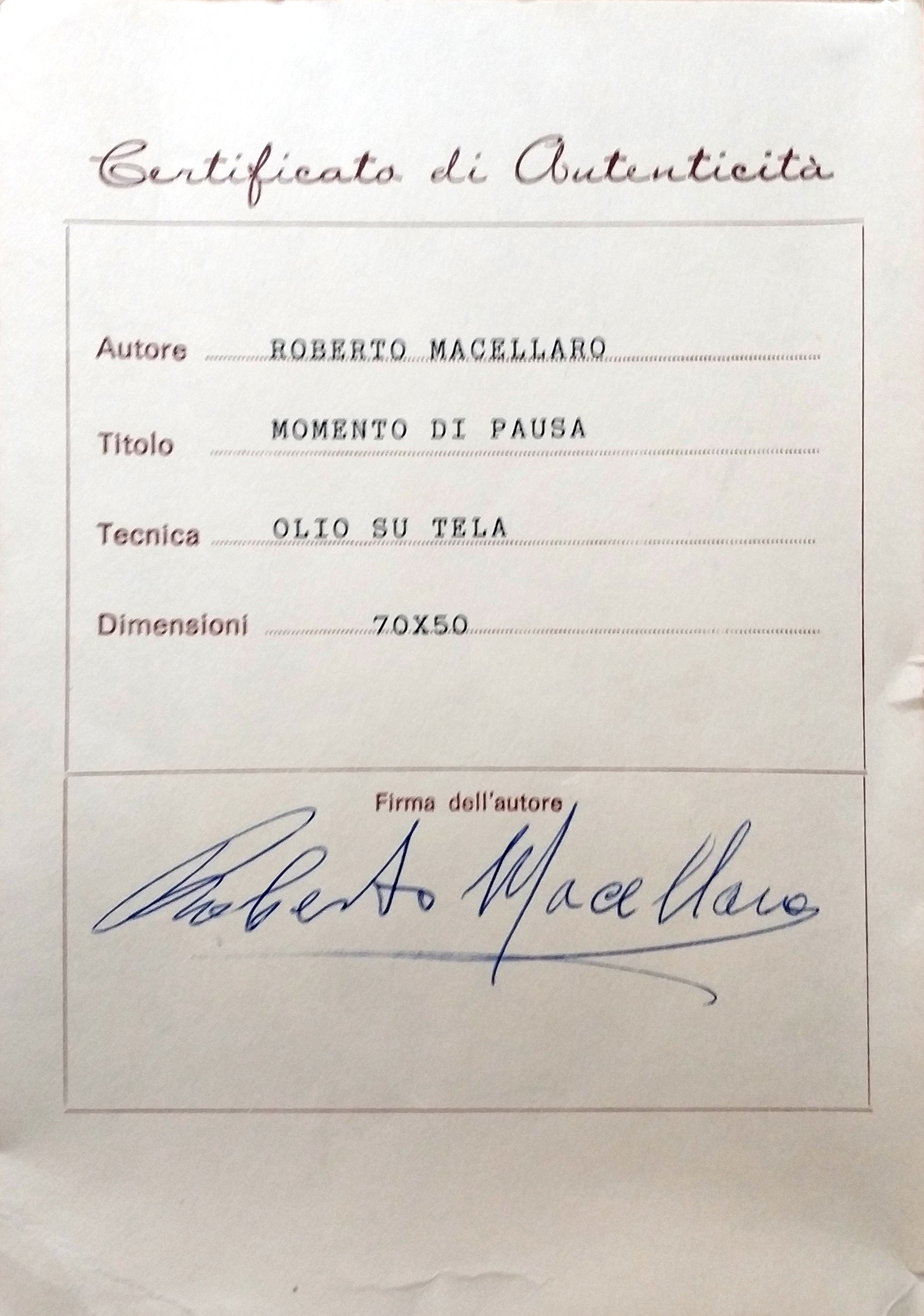Roberto Macellaro - Momento di pausa