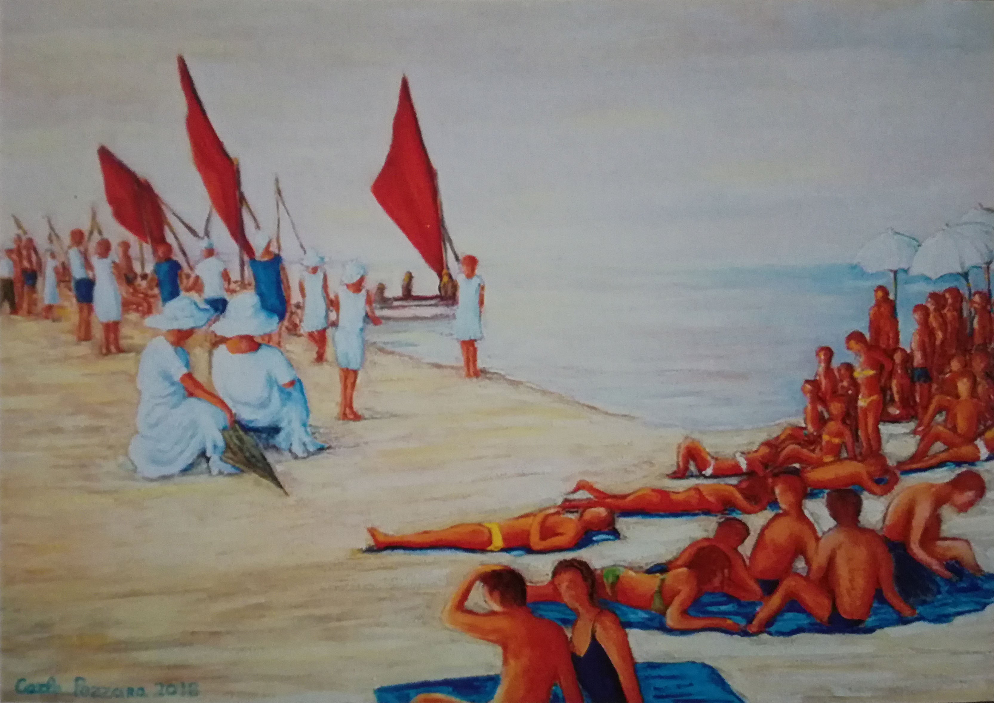 Carlo Pezzana - Bagnanti ieri e oggi