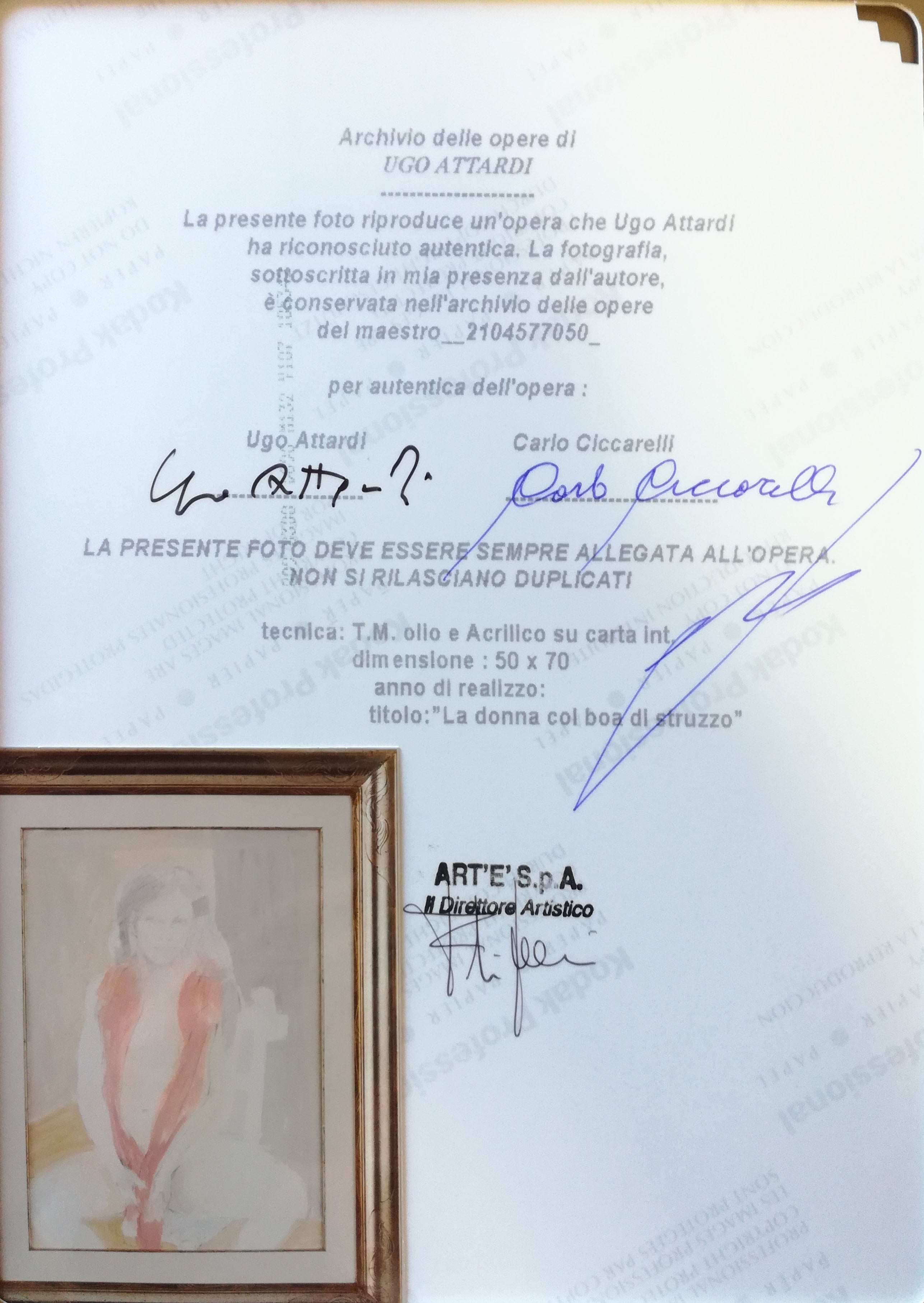 Ugo Attardi - La mujer con la boa avestruz