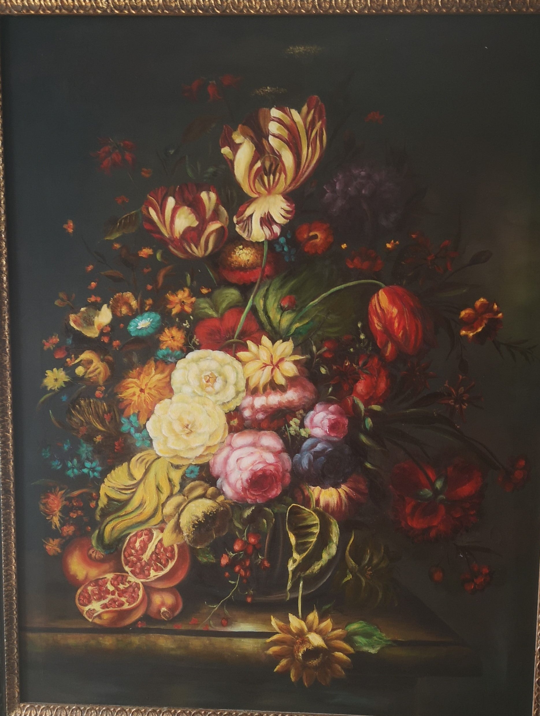Maestri pittori Athenaeum - Fiori e frutta - copia artigianale da Rachel Ruysch