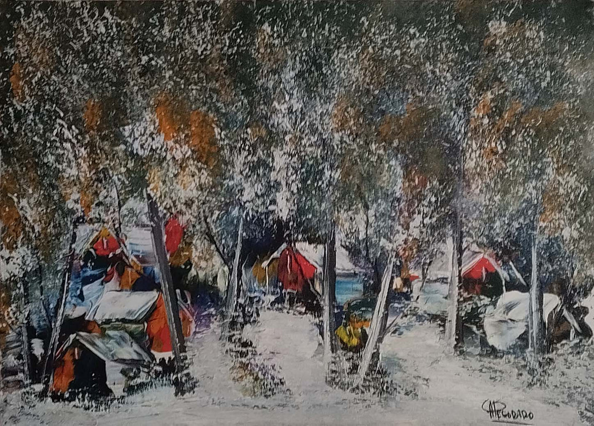 Dopo la neve di Antonino Pecoraro, olio su tela