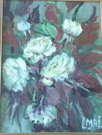 Rose Bianche - olio su tela - Laura Maj