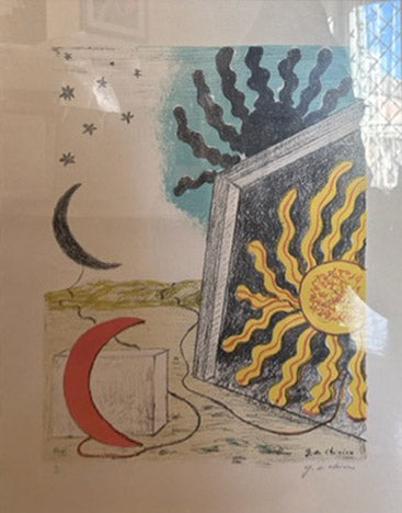 Giorgio De Chirico - Luna e sole in una piazza