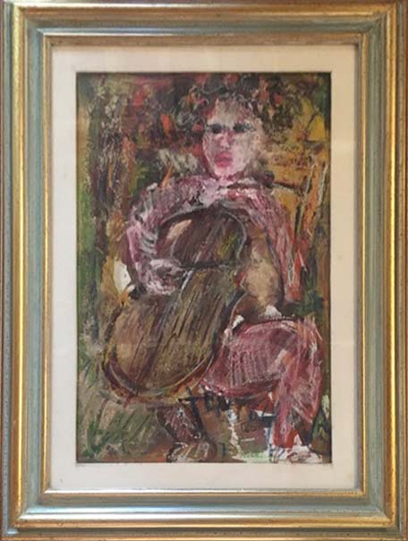 La violoncellista - Olio su tela - Maurilio Colombini