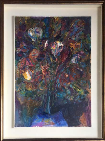 Figura verticale, olio su tela di Giacomelli