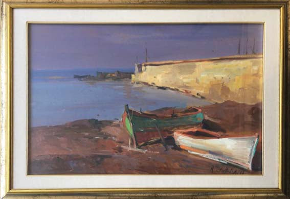 Barche di Antonio Sbrana, olio su tela