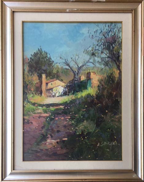 Stradina antica di Antonio Sbrana, olio su tela