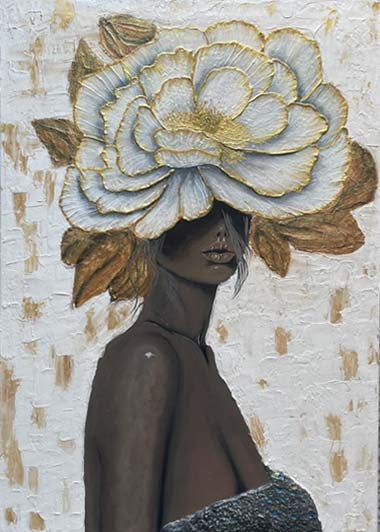 Donna con il fiore – Acrilico su tela – Flory