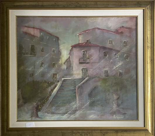 Case al poggio - Olio su tela - Gianfranco Autunnali