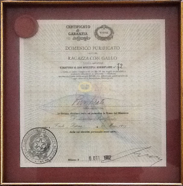 Domenico Purificato - Ragazza con gallo