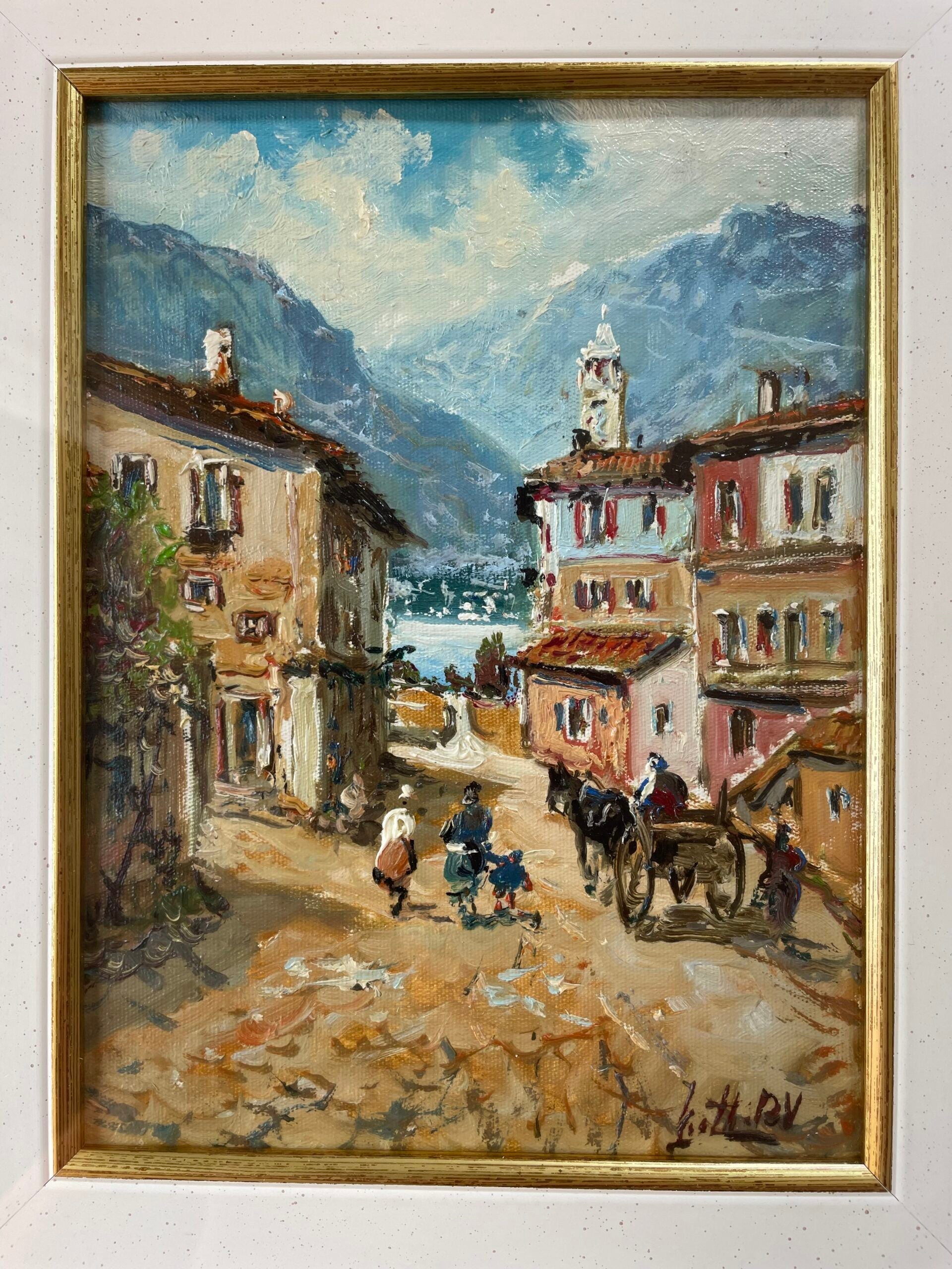 Pietro Virgilio Lietti - Paesaggio sul lago di Pusiano
