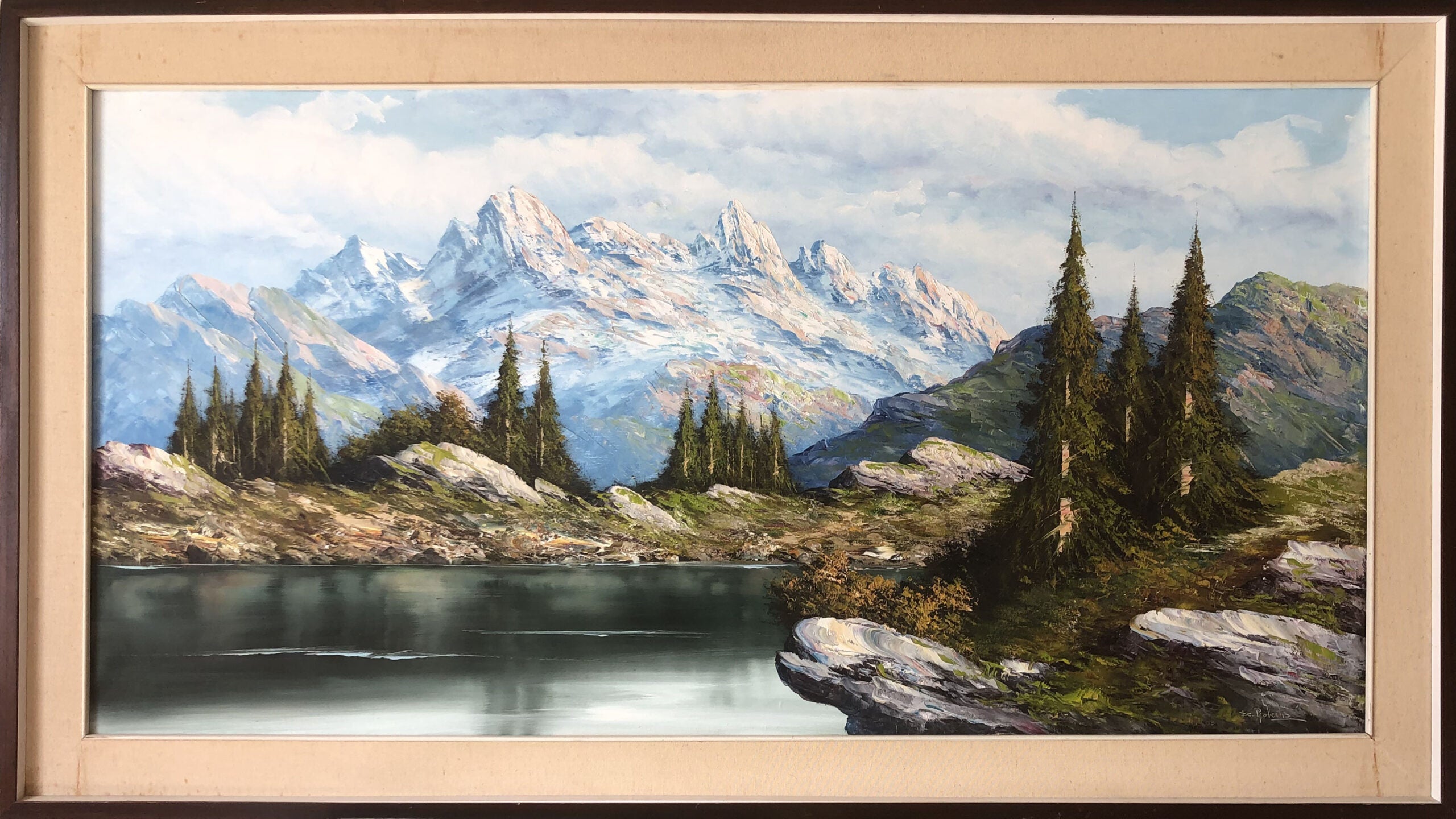 Attribuibile a Paolo De Robertis - Paesaggio sul lago