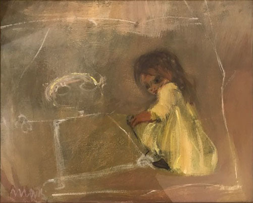 Edolo Masci - Bambina con vestito giallo