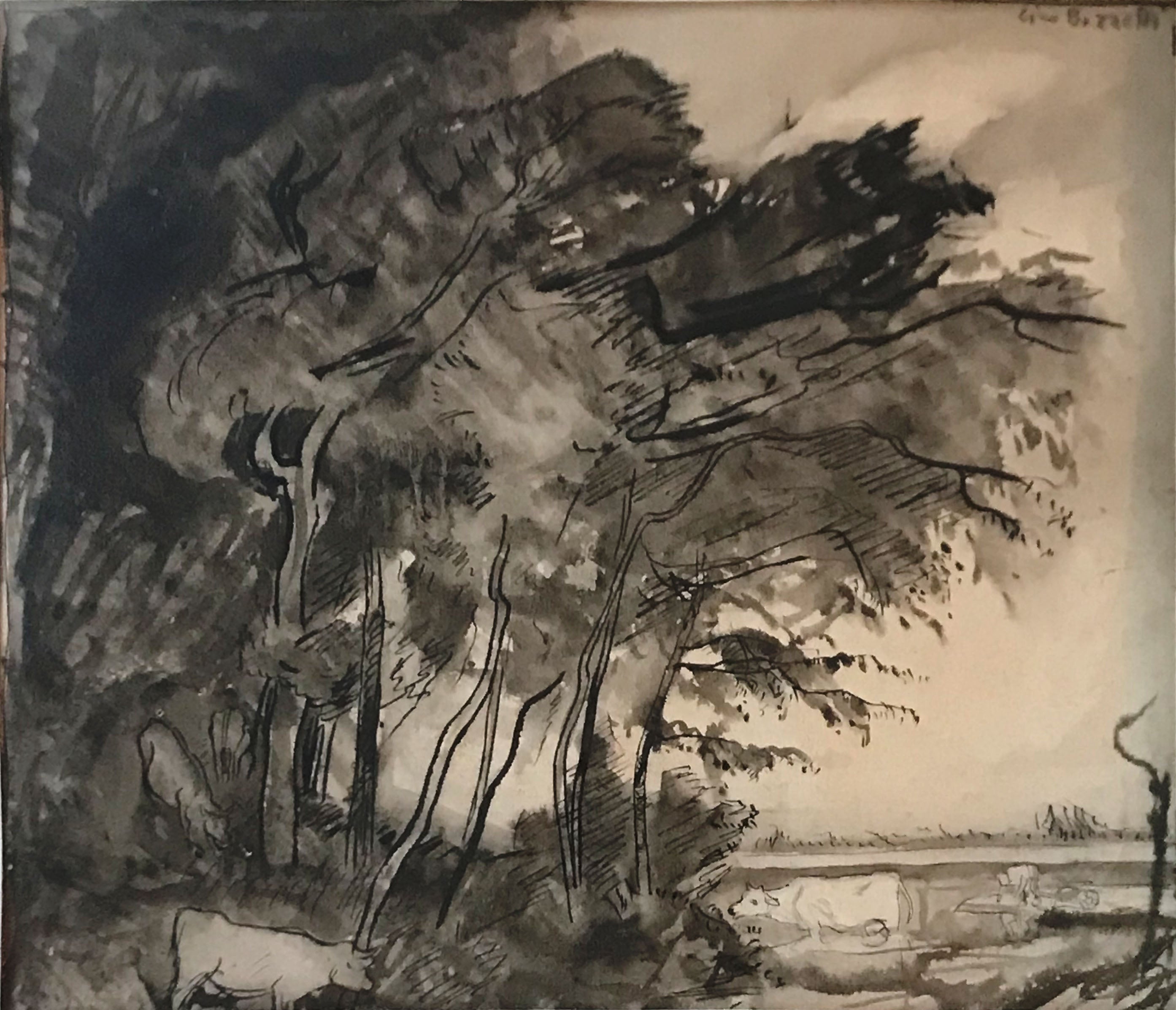 Cino Bozzetti - Paisaje campestre