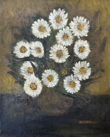 Dipinto con fiori a olio su tela attribuito ad Alberelli