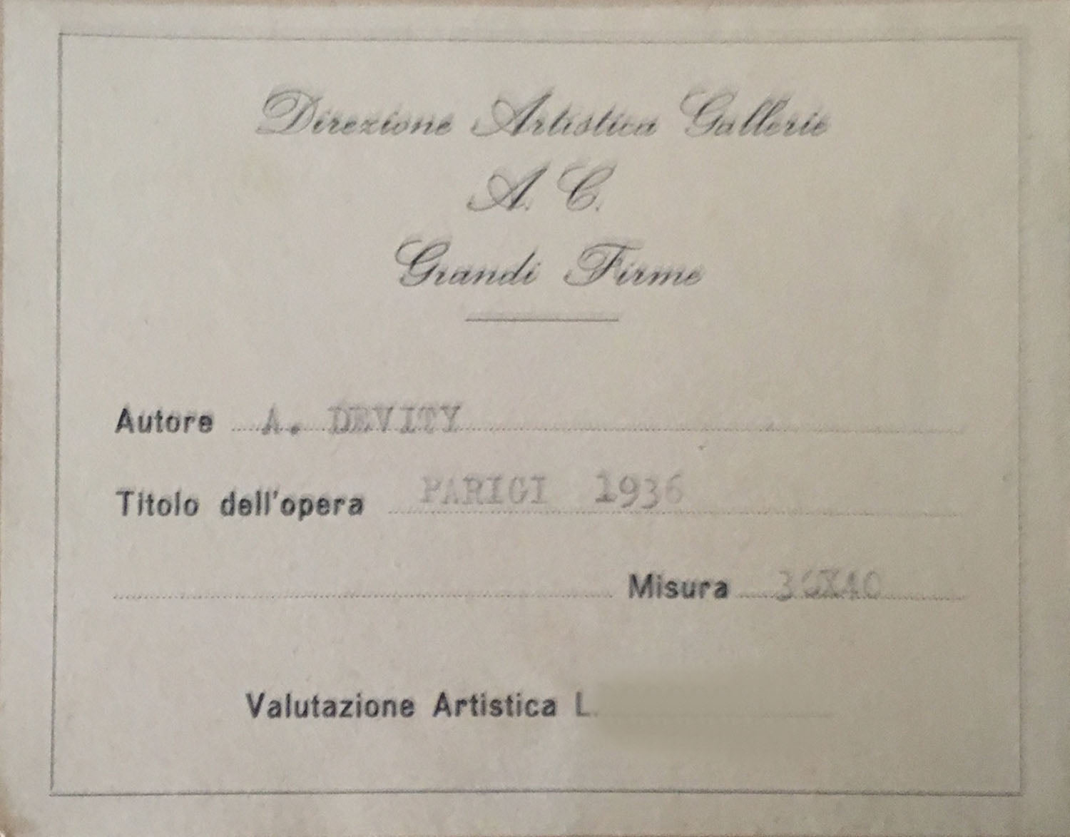 Antonio De Vity - Parigi 1936