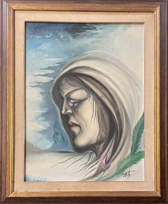 Opera figurativa senza titolo, olio su tela attribuibile a Boffa