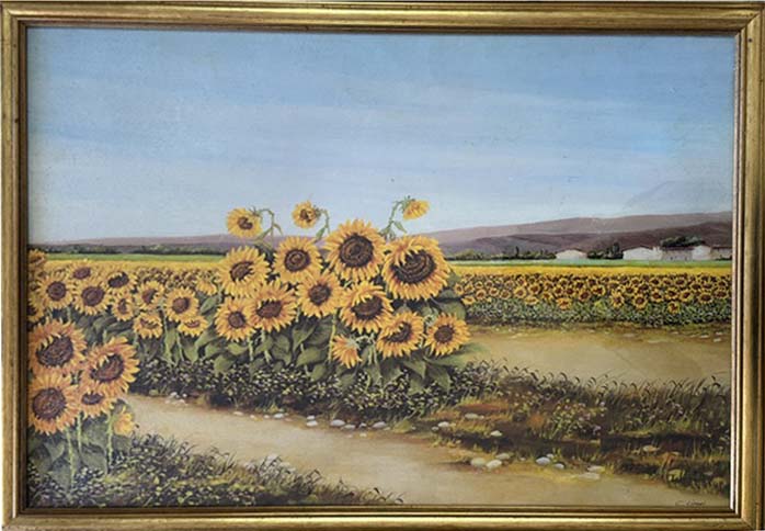 Senza titolo (campo di girasoli) - Olio su tela - C. Lipari