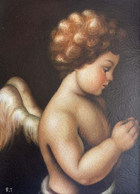 Putto in olio su tela di Renzo Tosti