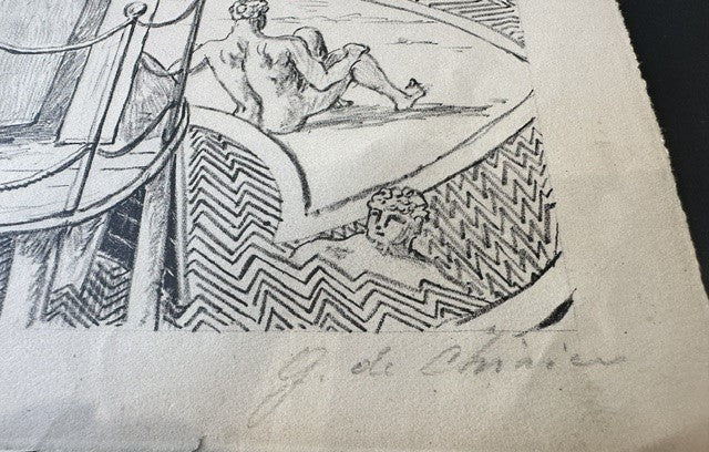L'ospite misterioso - litografia su carta - Giorgio De Chirico